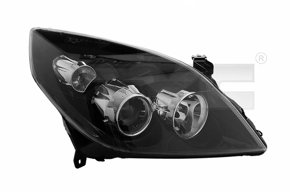 Strålkastare hö H1/H7 svart hus, inkl motor + — Höger Premium